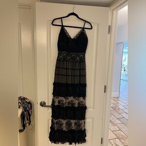 Basix Elegant Black Lace Evening Dress